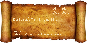 Kulcsár Klaudia névjegykártya