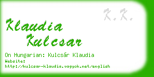 klaudia kulcsar business card
