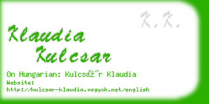 klaudia kulcsar business card